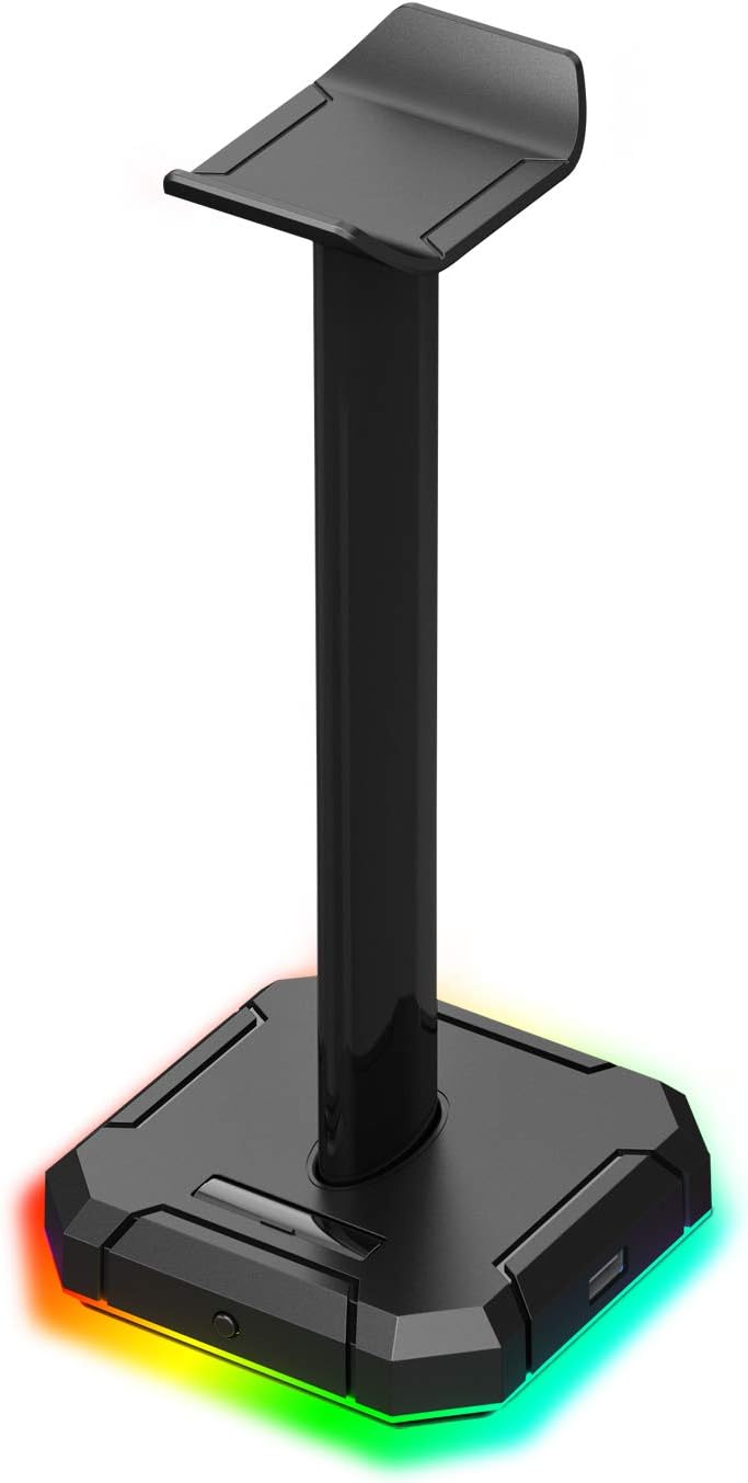 Redragon HA300 SCEPTER Pro RGB Backlit Gaming Headphone Stand with 10 RGB Lighting Modes and 4 USB P