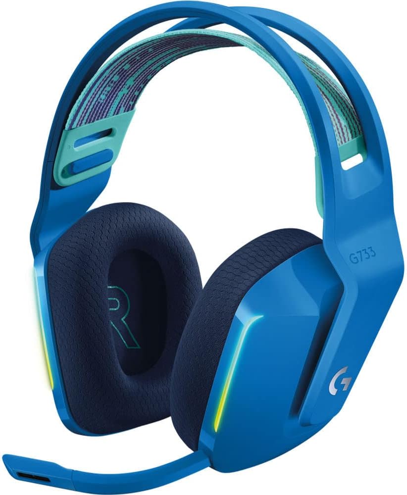Logitech g733 lightspeed wireless rgb gaming headset - blue - 2.4ghz - emea