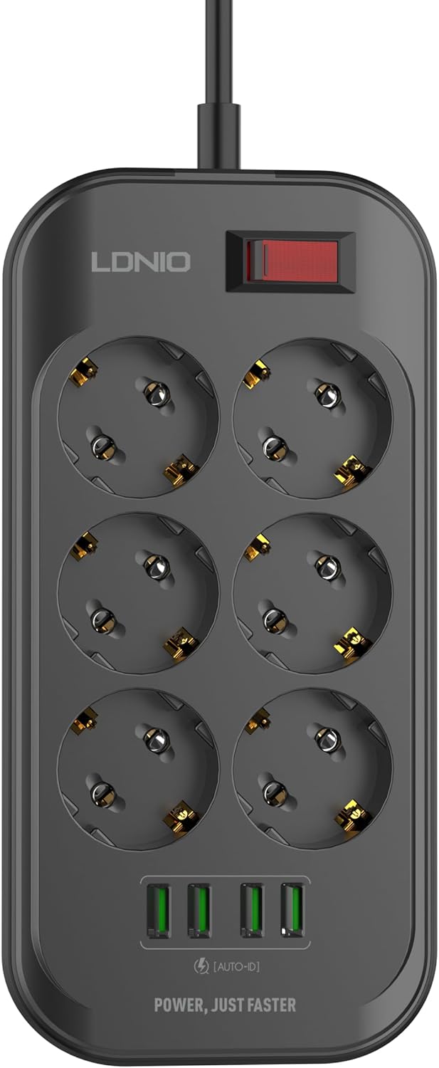 LDNIO SE6403 Power Strip 6-Port 4USB 3.4A 5V