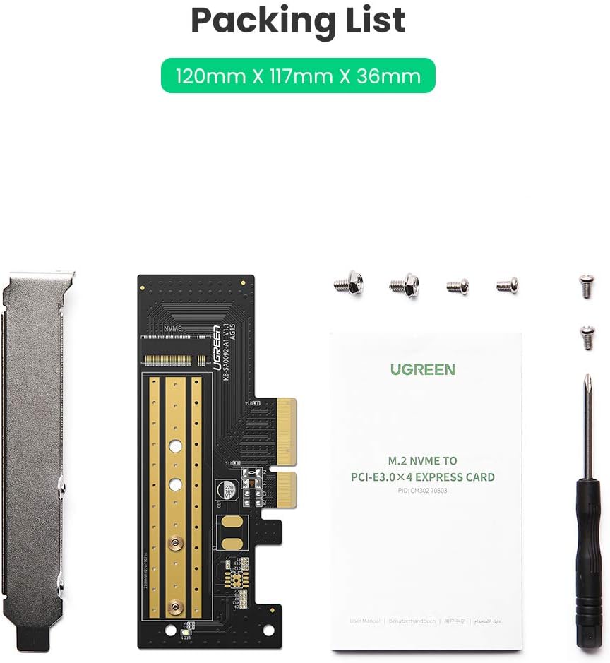UGREEN M.2 NVMe to PCI-E 3.0 x4 Expansion Card