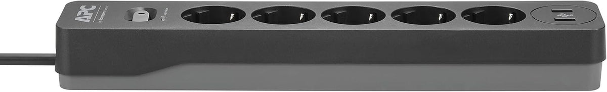 SurgeArrest Charger 5 Outlets + 2 USB 230V Black