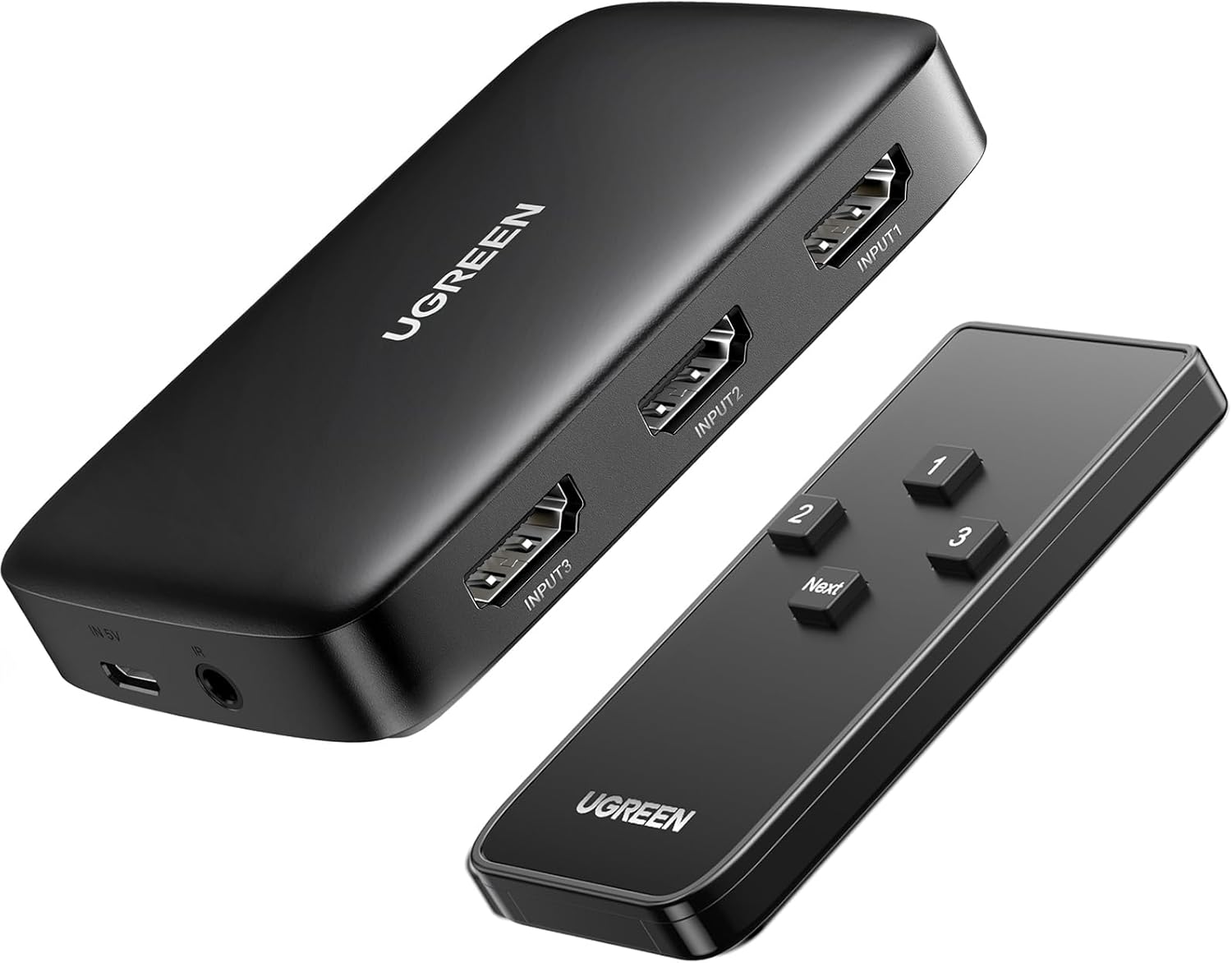 UGREEN 3-in-1 Out HDMI Switcher 4K 30Hz Manual Switch Box Supporting HDR 3D HDCP Compatible with TV Box and PS5 plus PS4 and Laptop PC HDTV Projector Display Monitor - Black