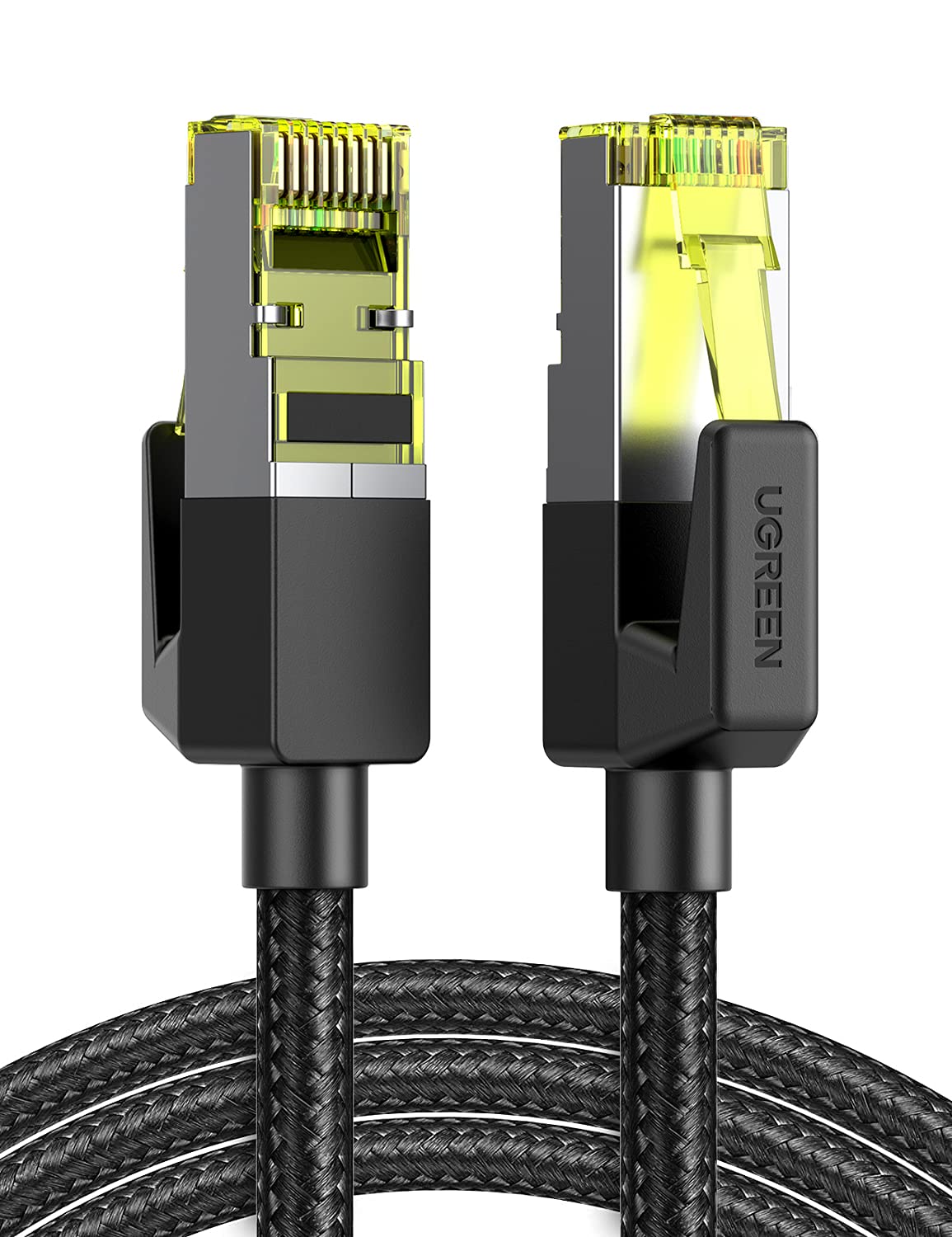 UGREEN CAT7 Network Cable 0.5m, 10000Mbps Nylon Braided Ethernet Cable with RJ45 Connector 10Gbps 60