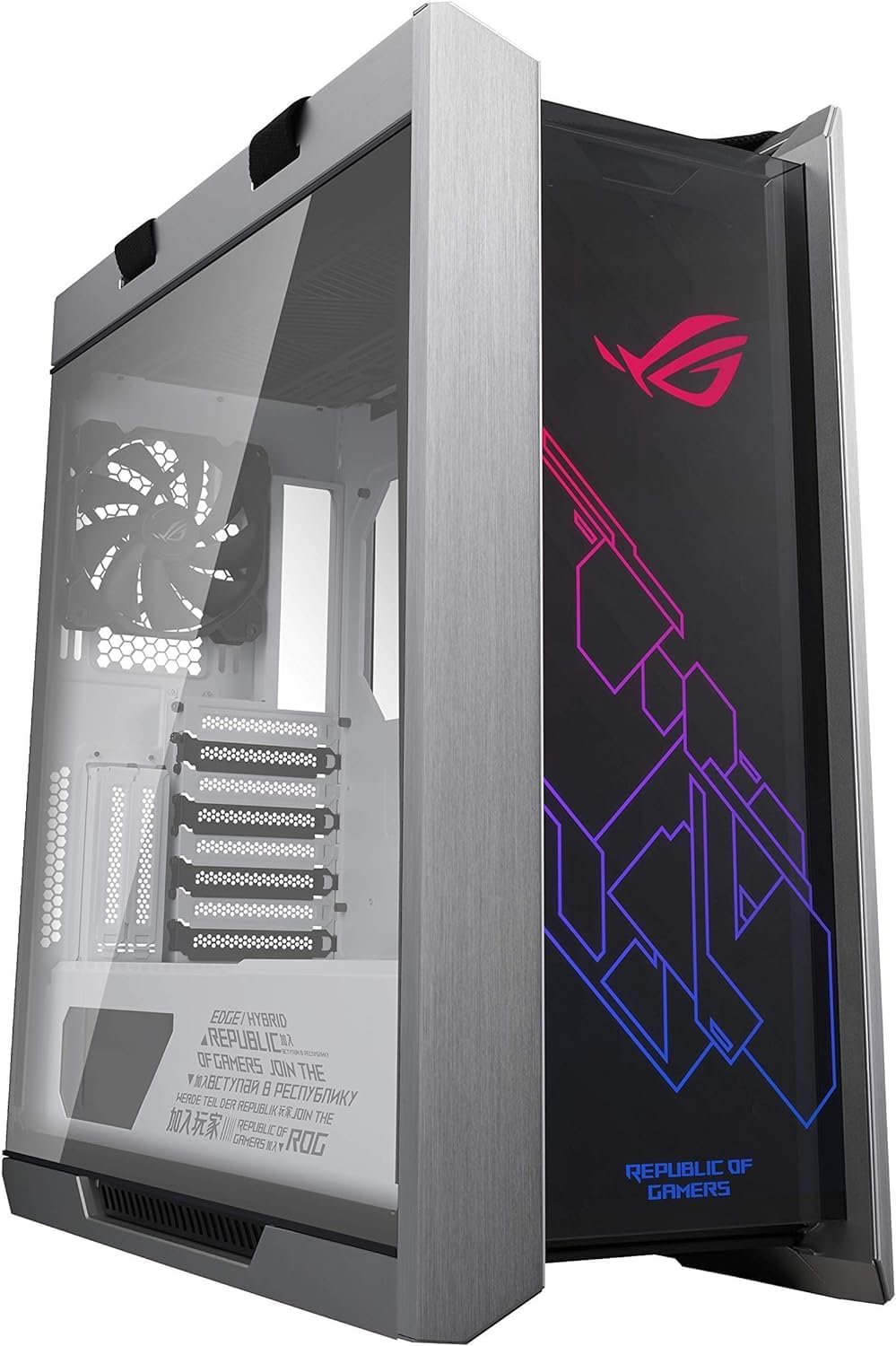 Asus ROG Strix Helios White Edition ATX Mid Tower Gaming Case, with three panels of smoked tempered