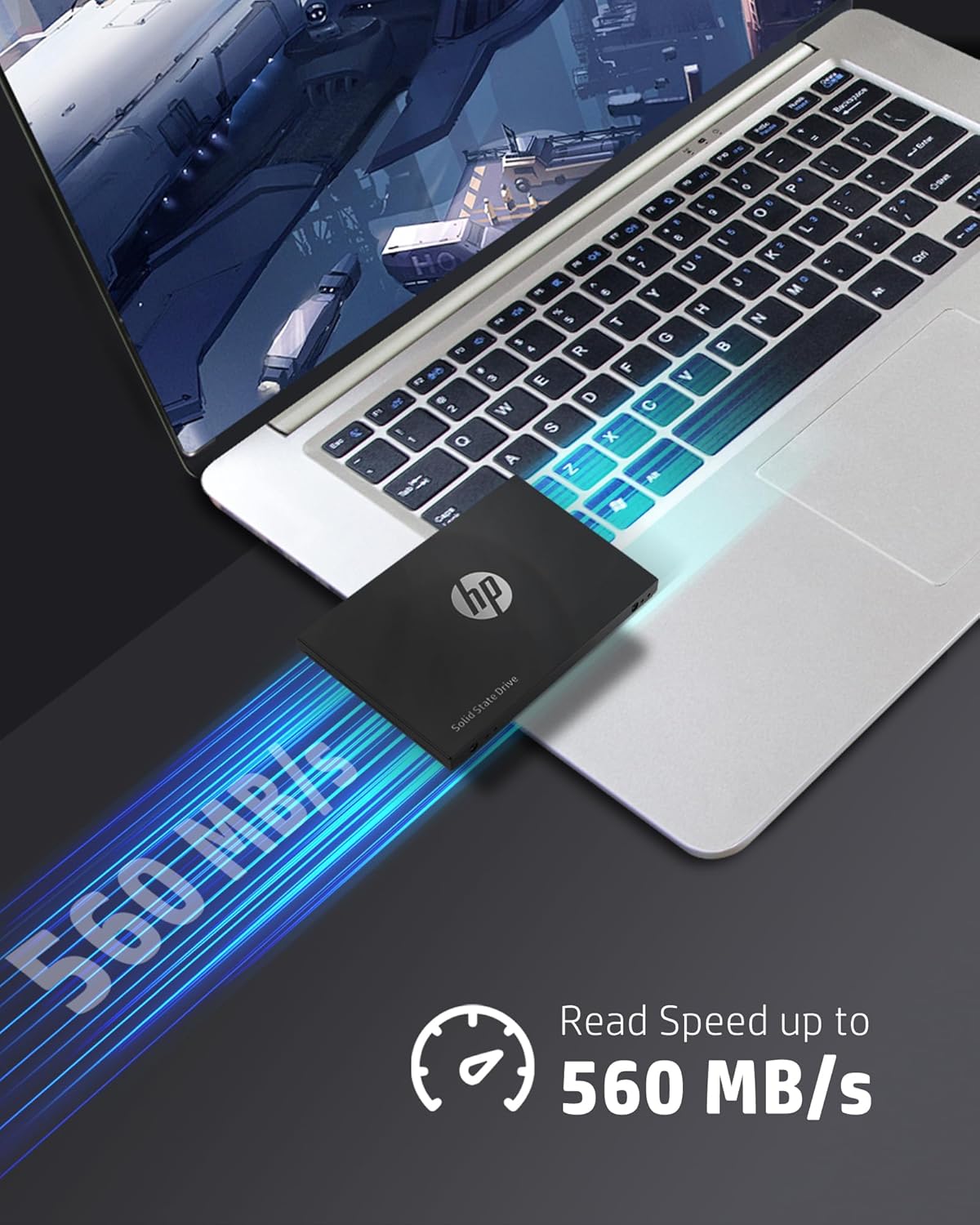 HP S750 3D NAND 1TB Internal PC SSD - SATA III Gb/s, 2.5 , Up to 560 MB/s - 16L54AA#ABA
