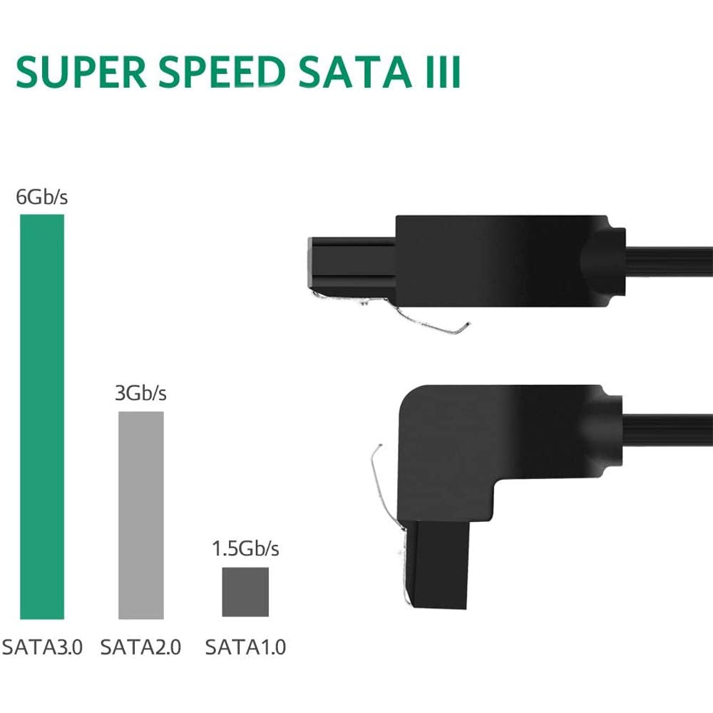 UGREEN SATA Cable 3.0 To Hard Disk Drive HDD SSD ODD 6Gbps High-Speed Data Plug Cord, Straight To Be