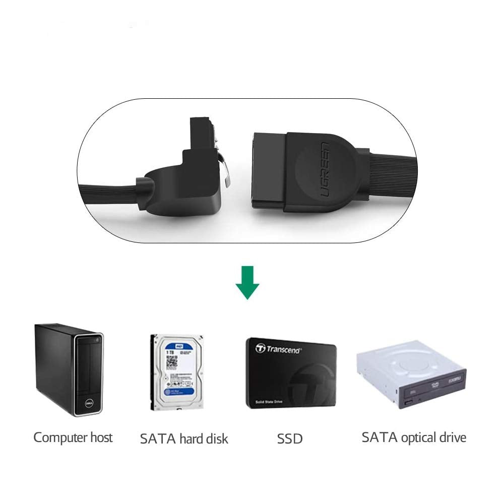 UGREEN SATA Cable 3.0 To Hard Disk Drive HDD SSD ODD 6Gbps High-Speed Data Plug Cord, Straight To Be