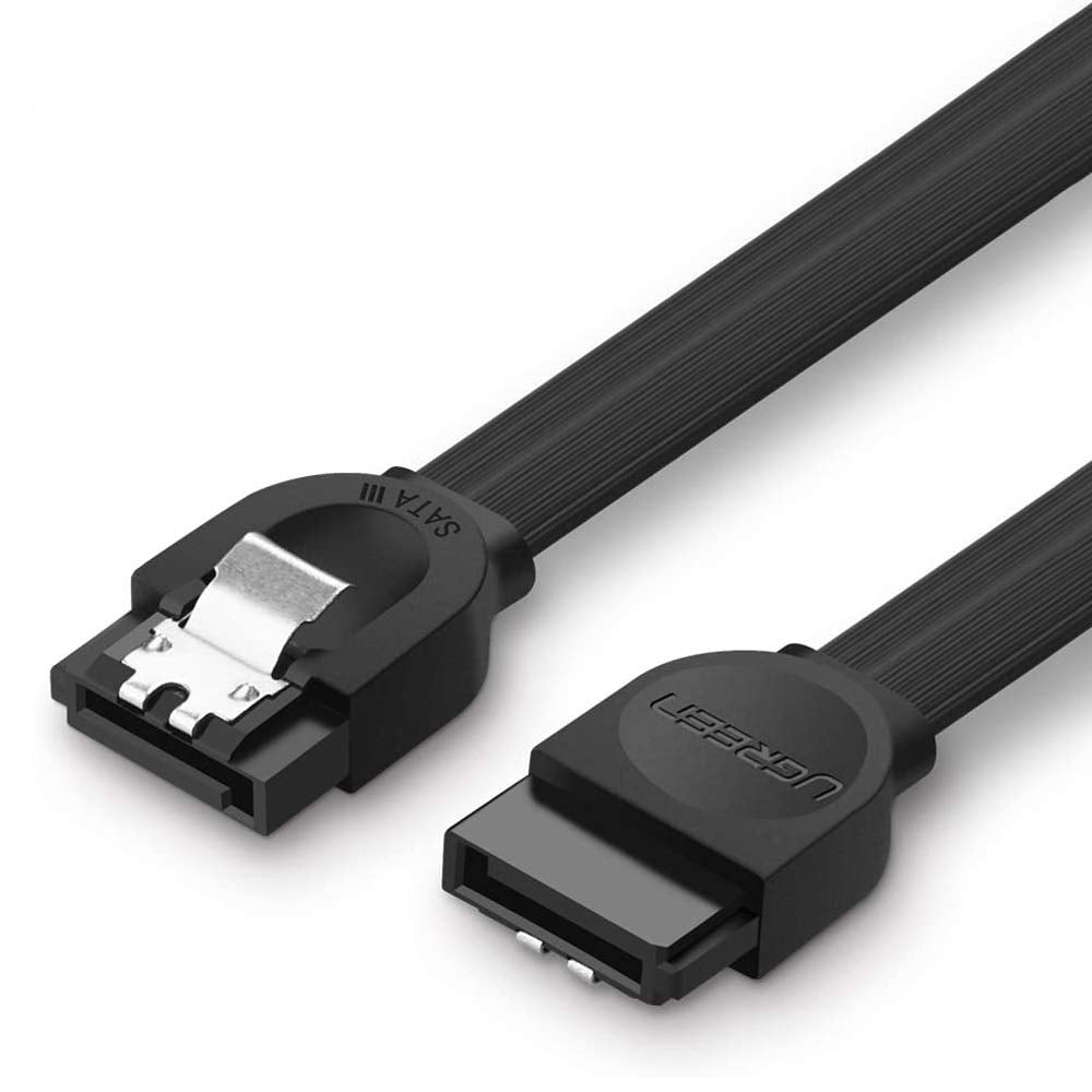 UGREEN SATA 3.0 Cable 0.5 Meter High Speed 6Gbps Data Plug Cord Straight to Straight Connectors for Hard Disk Drive HDD SSD Compatible with Motherboards Black