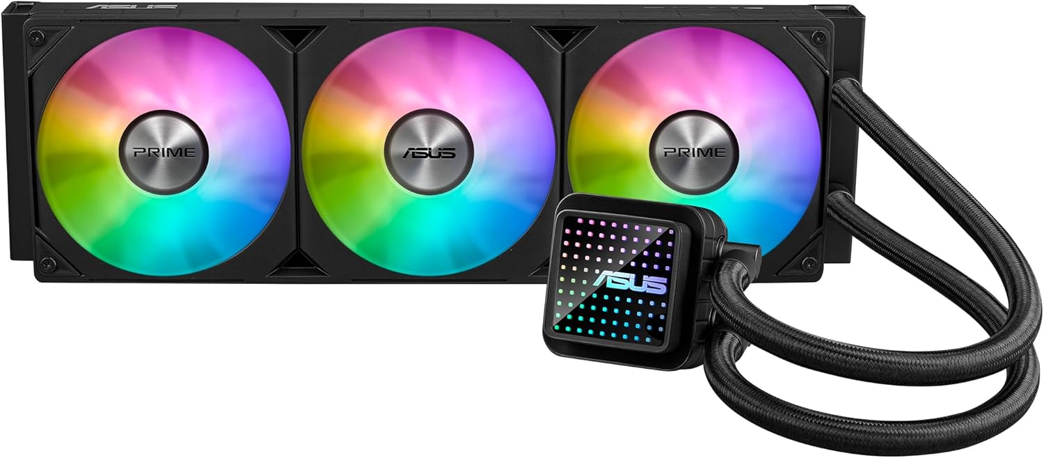 ASUS Prime LC 360 ARGB All-in-One Liquid CPU Cooler, 360mm Radiator, Addressable RGB Lighting, Intel