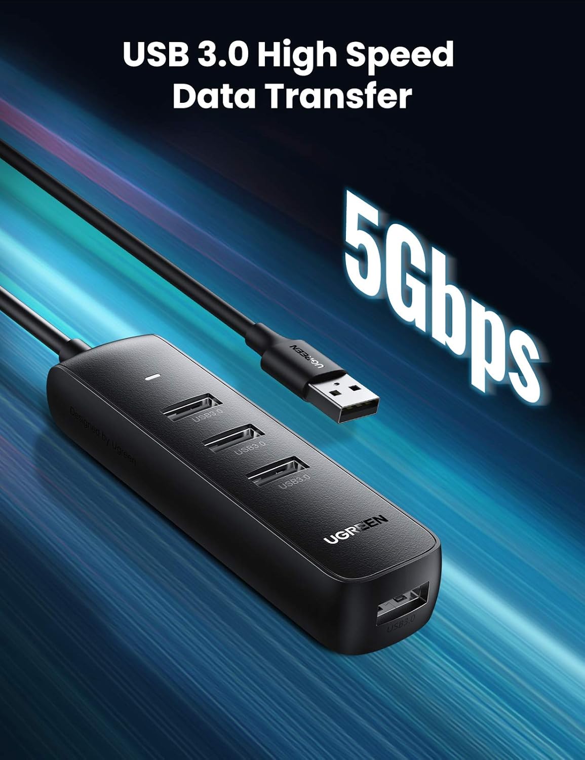 UGREEN 3.0 Hub, 4-Port USB Splitter 3.0 Extension Adapter 5Gbps High-Speed Data Extender USB Multipo