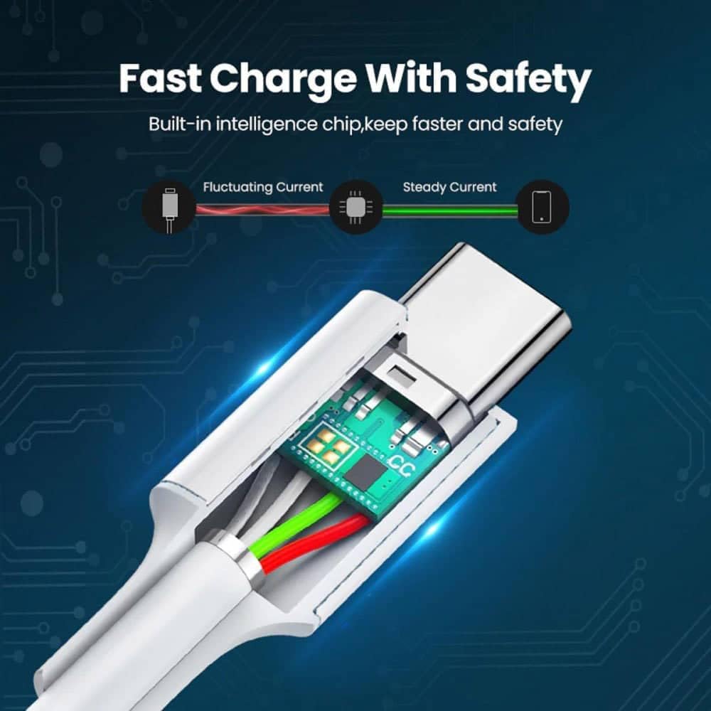 UGREEN 5A USB-C 2.0 To TYPE-C, Male To Male Data Cable 5A (2M) - White