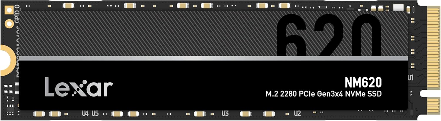 Lexar 256GB NM620 M.2 2280 SSD with PCIe 3G and 4G LTE ports, read speeds up to 3500MB/s, write spee