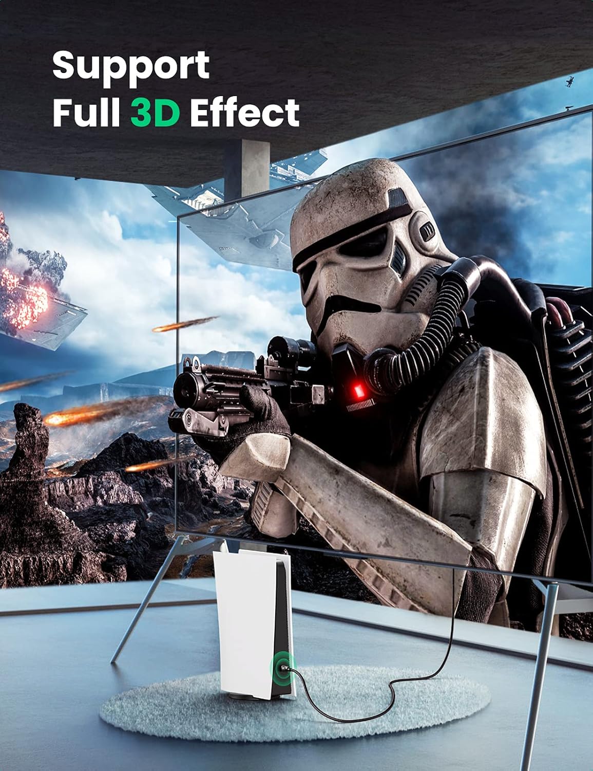 UGREEN High Speed HDMI 2.0 Cable 1 Meter Nylon Braided Ultra Video Cord 18Gbps Bandwidth 4K@60Hz HDR ARC Ethernet Support for MacBook Pro PS5 PS4 Xbox Nintendo Switch Blu-ray TV Monitor Laptop