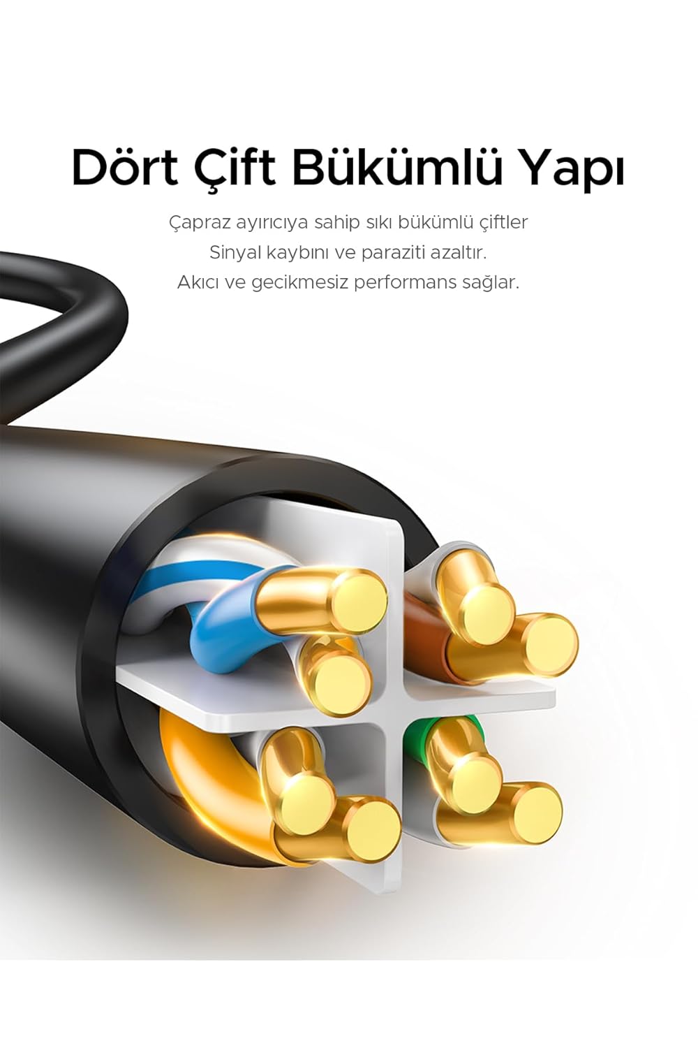 UGREEN Cat 6 U/UTP Pure Copper Ethernet Cable 2m (Black)