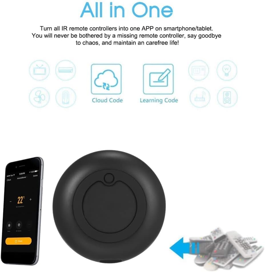 UanTii Tuya Smart WiFi IR Universal Remote Controller For AC Fan & TV App Remote Control Work With Alexa Google Home & Siri Voice Control
