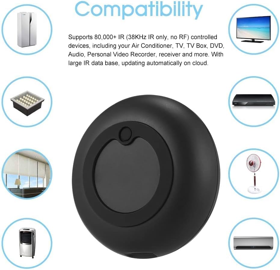 UanTii Tuya Smart WiFi IR Universal Remote Controller For AC Fan & TV App Remote Control Work With Alexa Google Home & Siri Voice Control