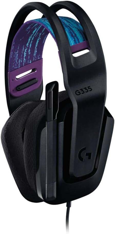 Logitech G335 Wired Gaming Headset, with Microphone, 3.5mm Audio Jack, Comfortable Memory Foam Earpa