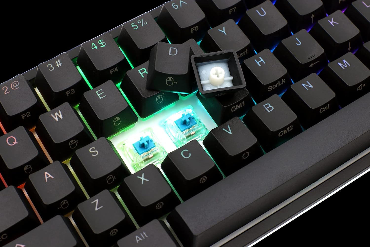 Ducky 2 Mini v2 RGB 60% Double Shot PBT Mechanical Keyboard (Cherry mx Blue)