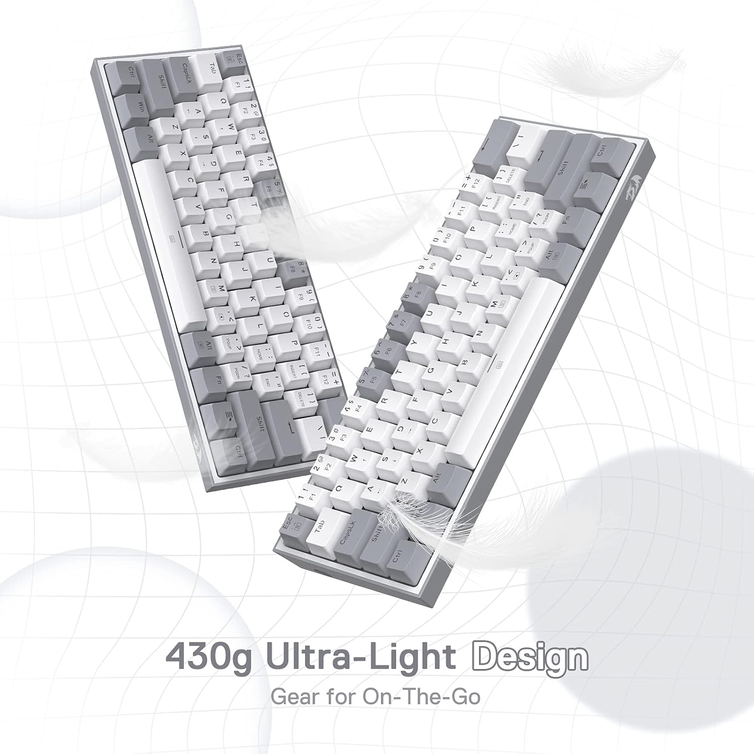 Redragon K617 60% Wired RGB Gaming Keyboard, Compact 61 Key Mechanical Keyboard, Linear Red Switch,