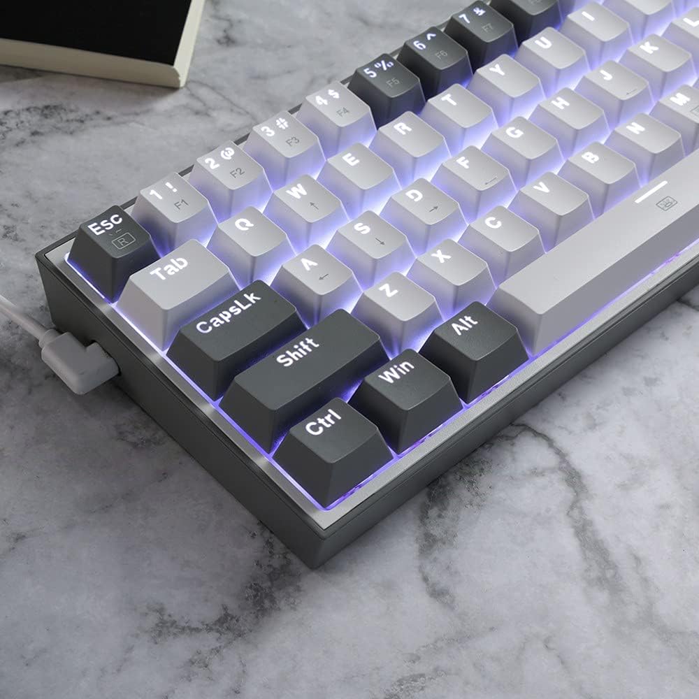Redragon K617 60% Wired RGB Gaming Keyboard, Compact 61 Key Mechanical Keyboard, Linear Red Switch,