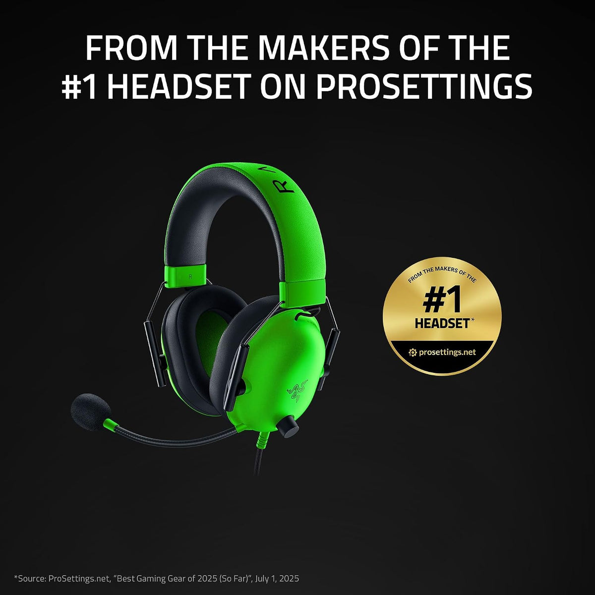 Razer BlackShark V2 X Gaming Headset: 7.1 Surround Sound - 50mm Drivers - Memory Foam Ear Cushions - for PC, PS5, PS4, Switch, Xbox One, Xbox Series X S, Mobile - 3.5mm Audio Jack - Green