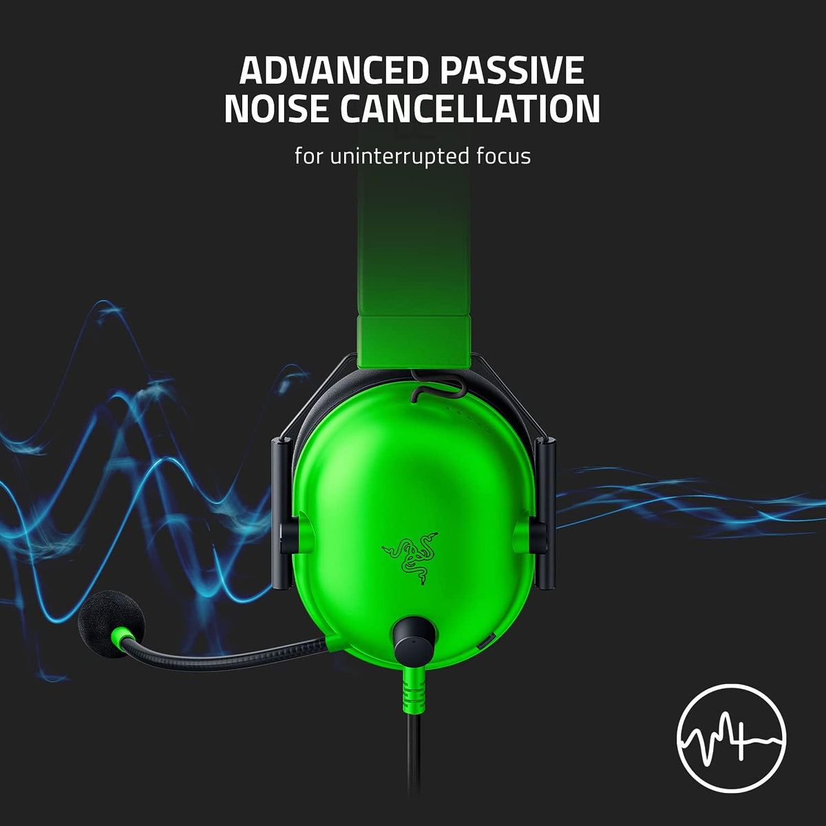 Razer BlackShark V2 X Gaming Headset: 7.1 Surround Sound - 50mm Drivers - Memory Foam Ear Cushions - for PC, PS5, PS4, Switch, Xbox One, Xbox Series X S, Mobile - 3.5mm Audio Jack - Green