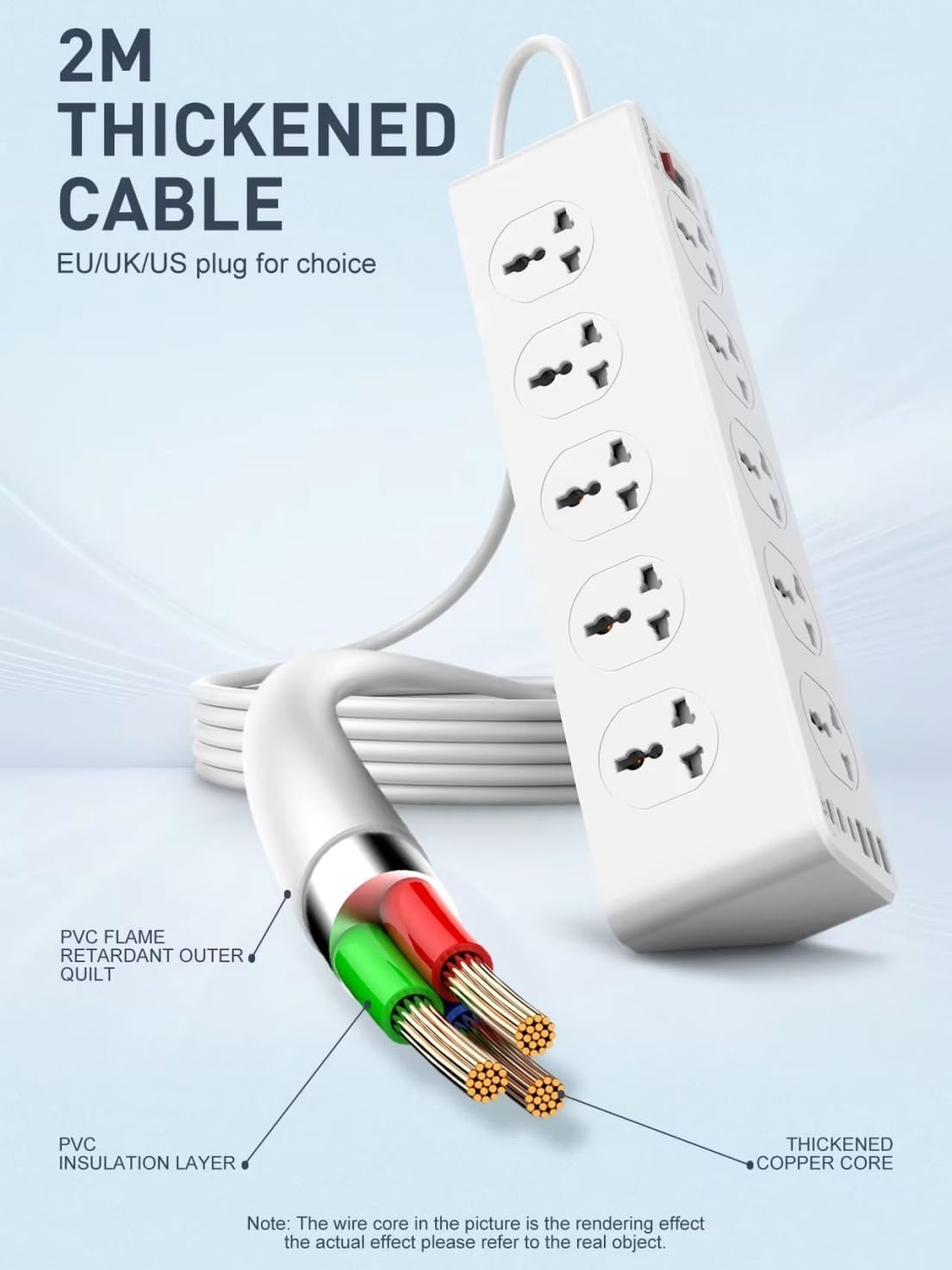 LDNIO SC10610 2500W 10 AC Sockets & 6 USB Ports