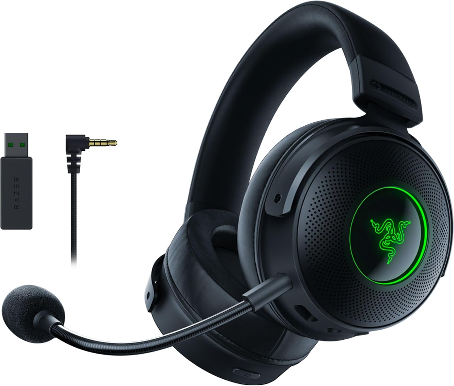 Razer Kraken V3 Pro HyperSense Wireless Steel Reinforced Headband Foam Cushions Earcups Gaming Heads