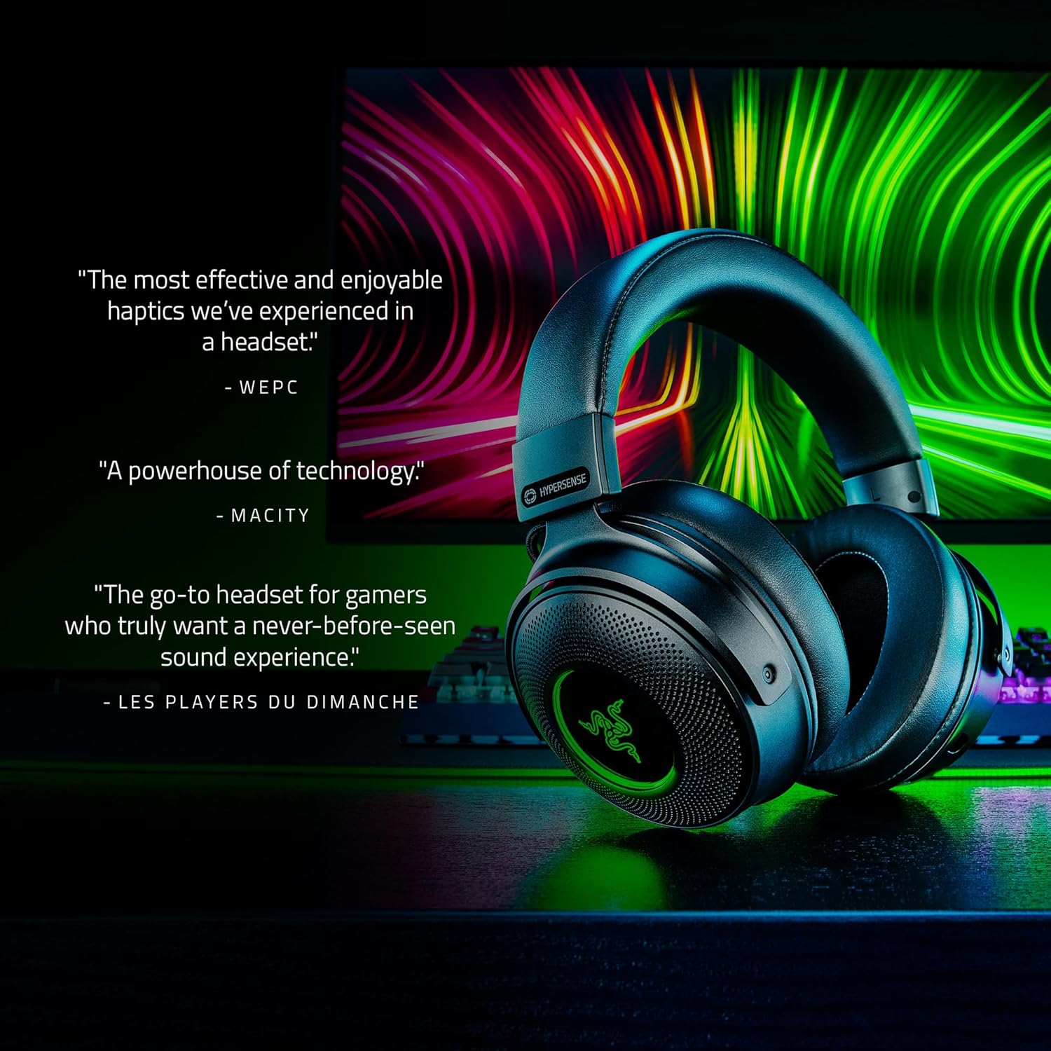 Razer Kraken V3 Pro HyperSense Wireless Steel Reinforced Headband Foam Cushions Earcups Gaming Heads
