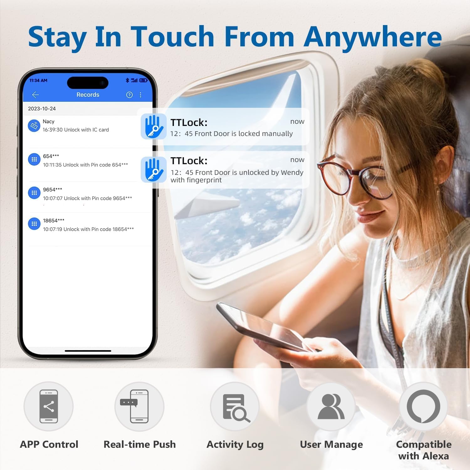 Razuvious Smart Fingerprint Bluetooth Lock