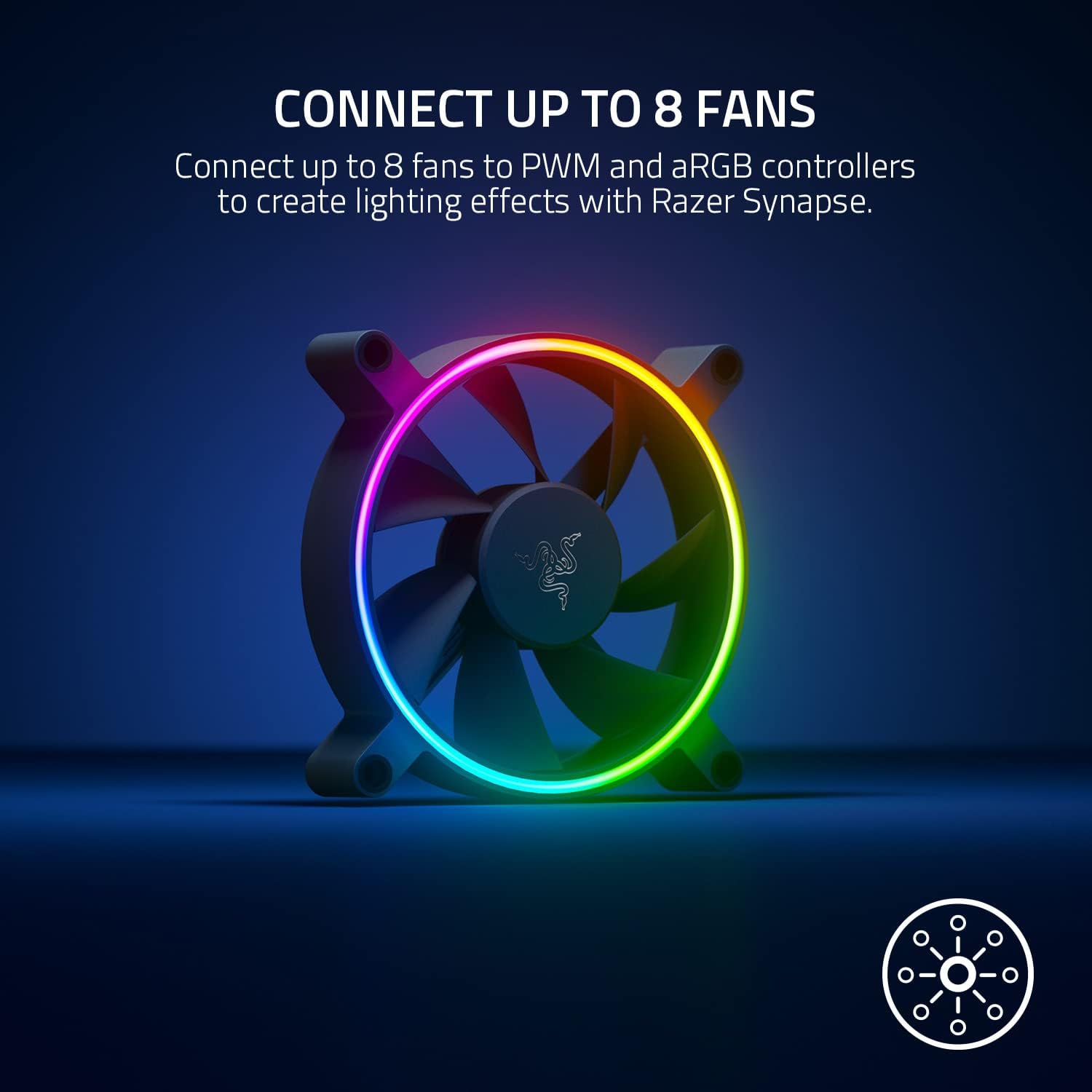 Razer Kunai Hydraulic 140MM aRGB PC Fan: Quiet, Powerful aRGB Fan - PWN Fan Controller Support - Pow