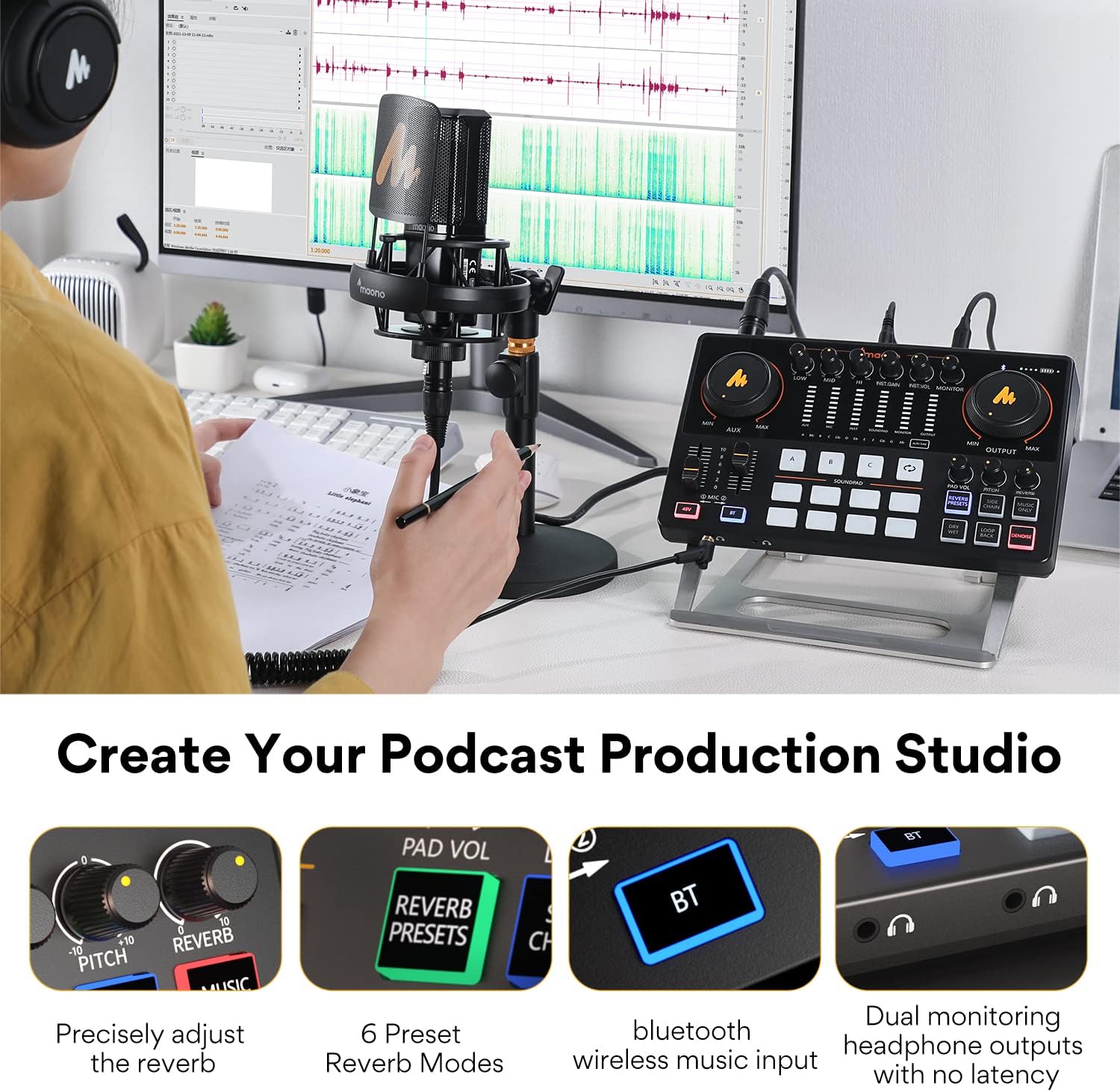 MAONO AME2 Portable Podcast Audio Interface