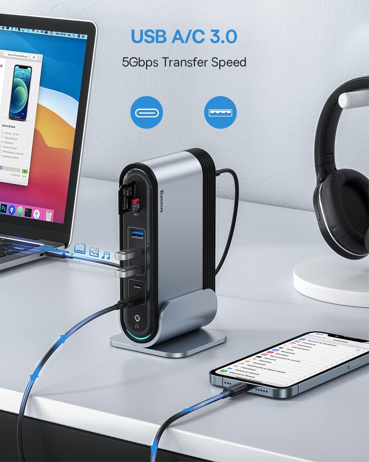 Baseus 17-in-1 USB C Docking Station with Triple 4K HDMI