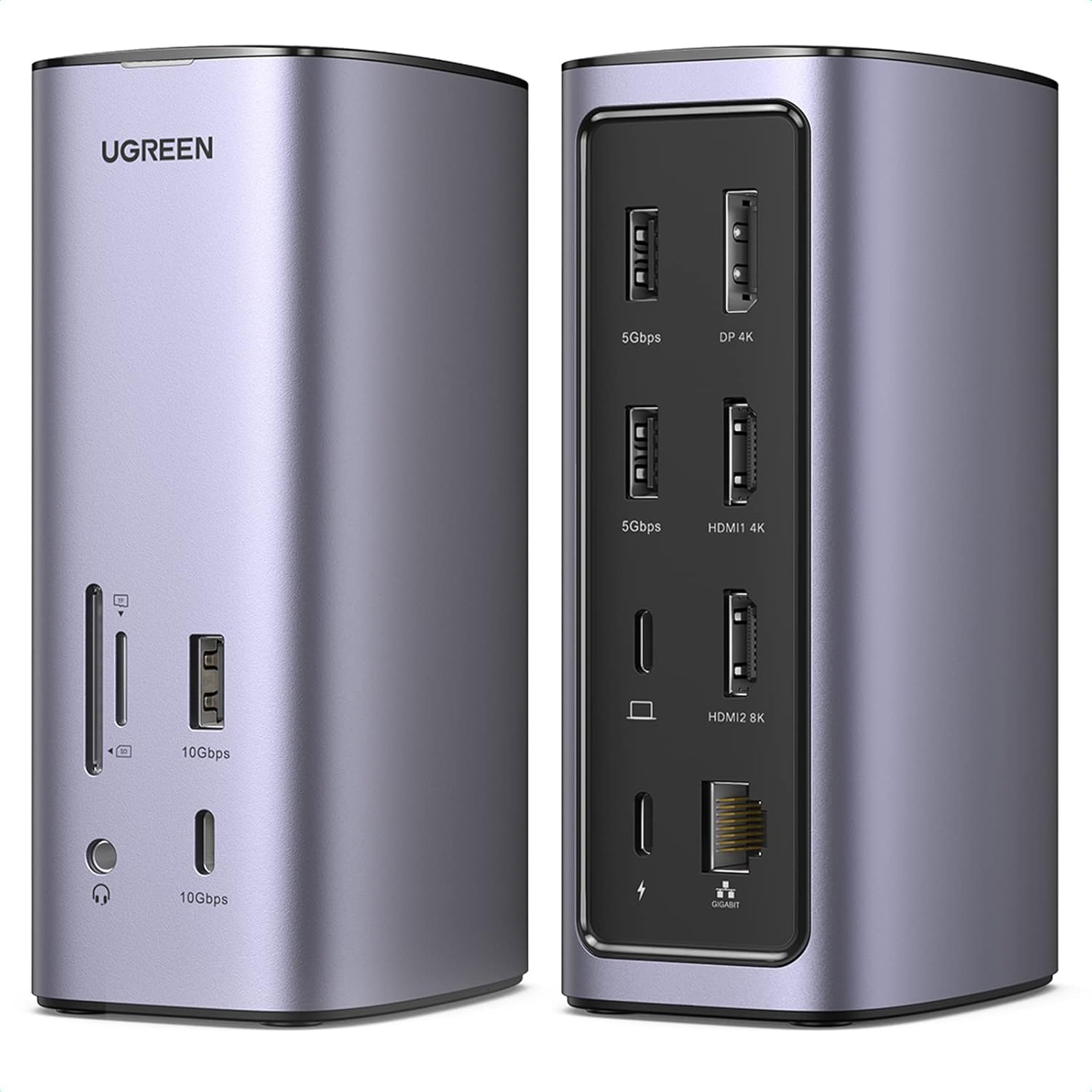UGREEN USB C Docking Station,12-in-1 Dock Triple Display Monitor, HDMI DP 4k@60Hz (8K Max), 10 Gbps