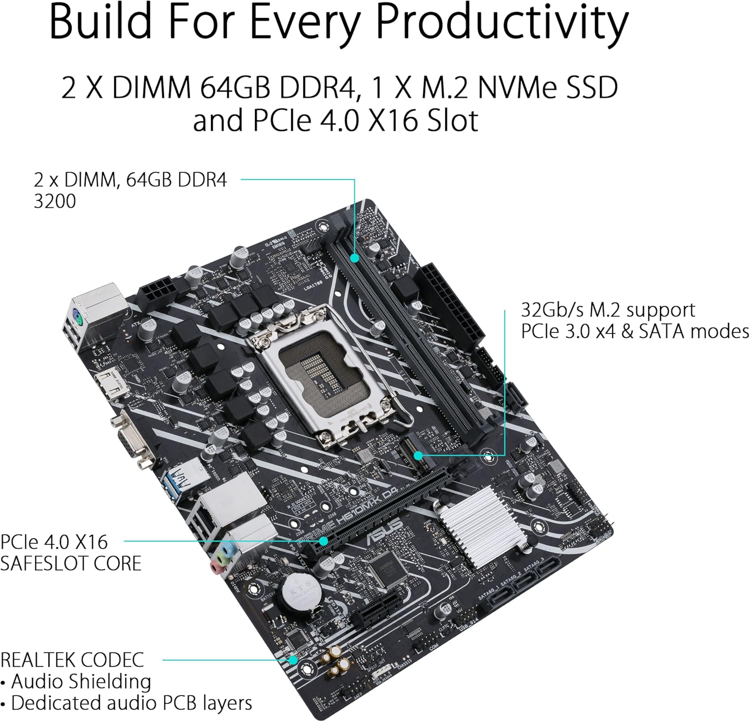 ASUS Prime H610M-K DDR4 mATX Motherboard