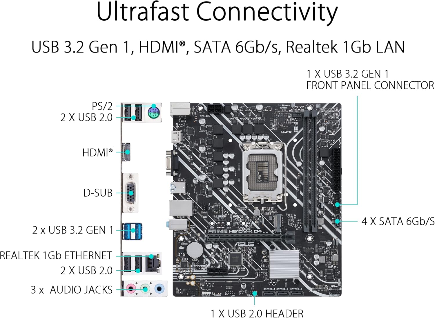 ASUS Prime H610M-K DDR4 mATX Motherboard