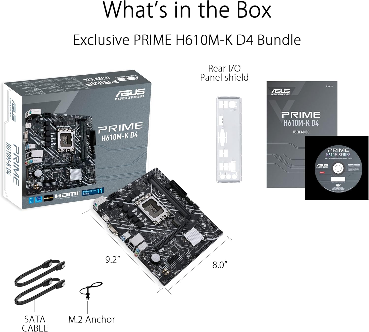 ASUS Prime H610M-K DDR4 mATX Motherboard