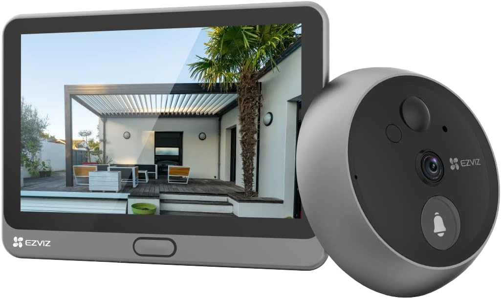 EZVIZ CP4 2MP Wireless Peephole Doorbell 4.3" Color Screen 166° Wide Angle 4600mAh Battery AI Human Detection PIR Sensor Two-Way Video Call & Live View