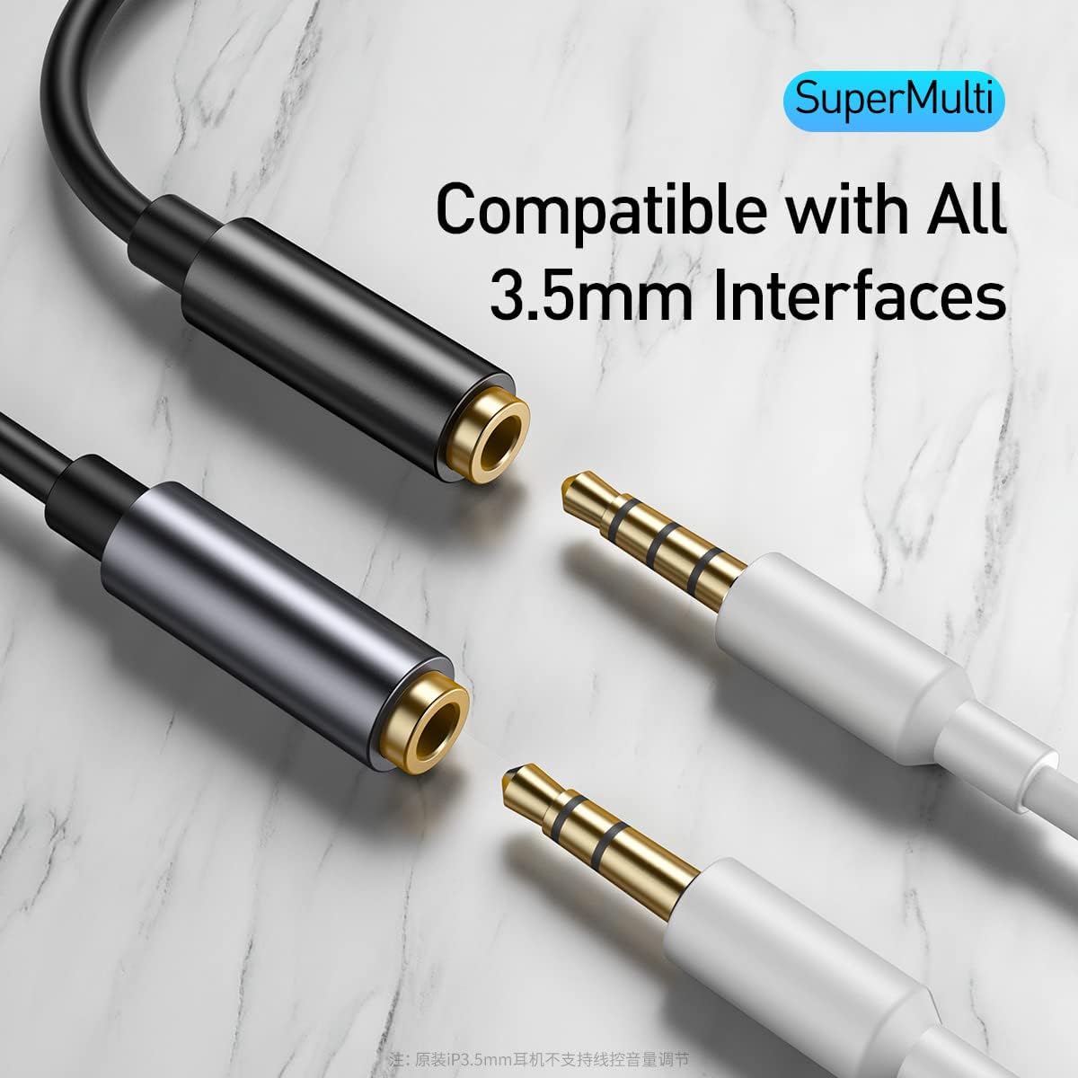 Baseus Type C to 3.5 mm Female Adapter L54 Audio Jack Connector, Noise Cancelling Headphones Jack Co