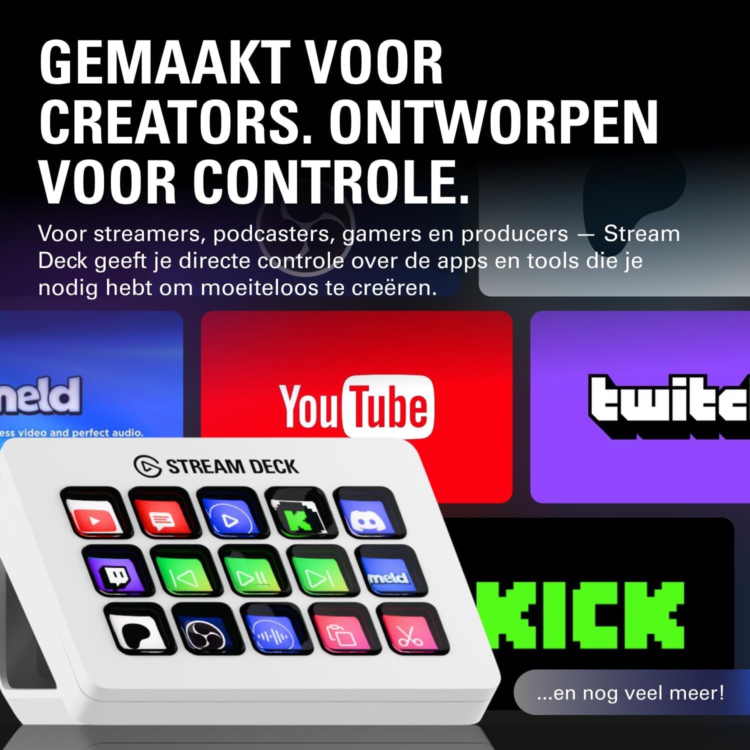 Elgato Stream Deck MK.2 White – Studio Controller, 15 macro keys, trigger actions in apps and softwa