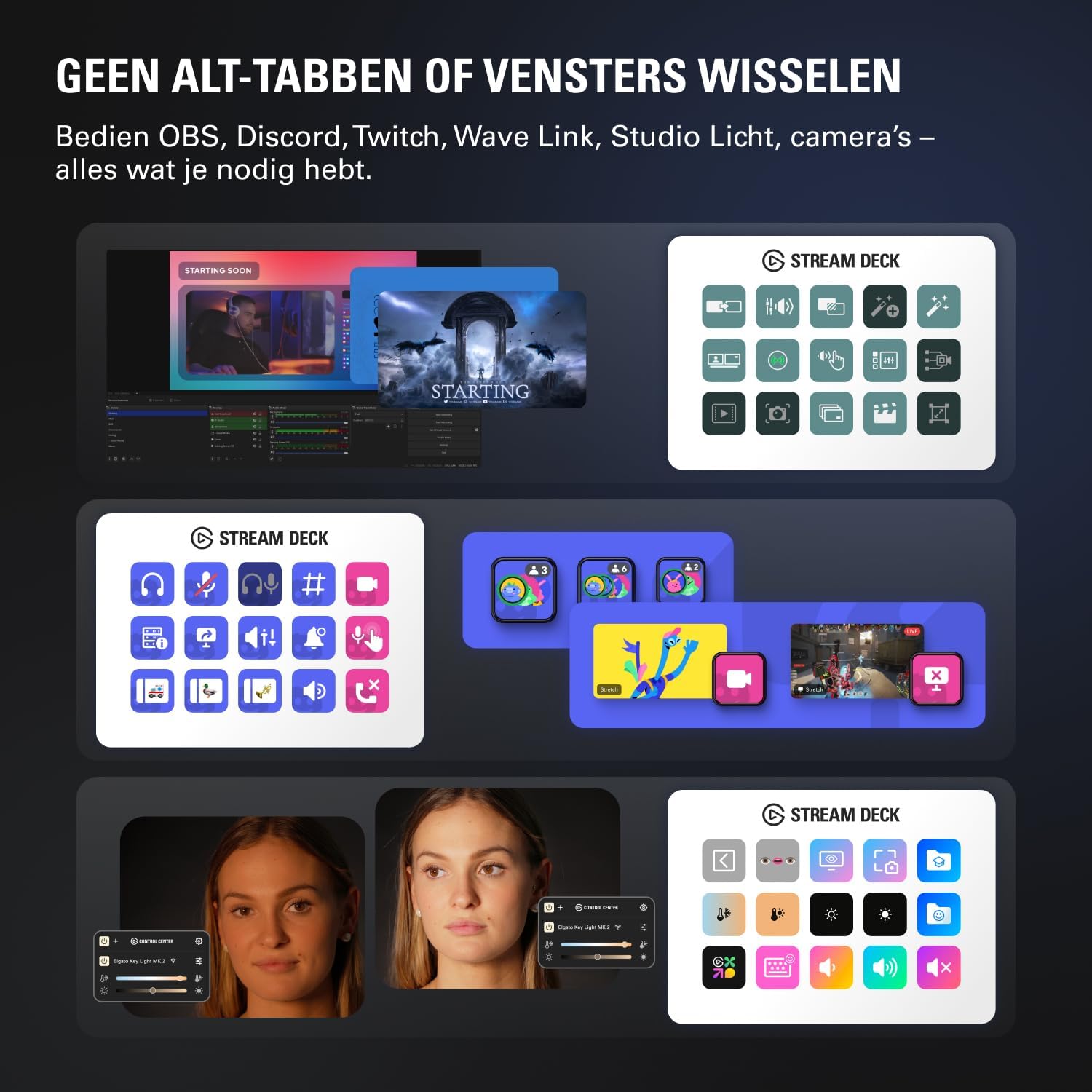 Elgato Stream Deck MK.2 White – Studio Controller, 15 macro keys, trigger actions in apps and softwa