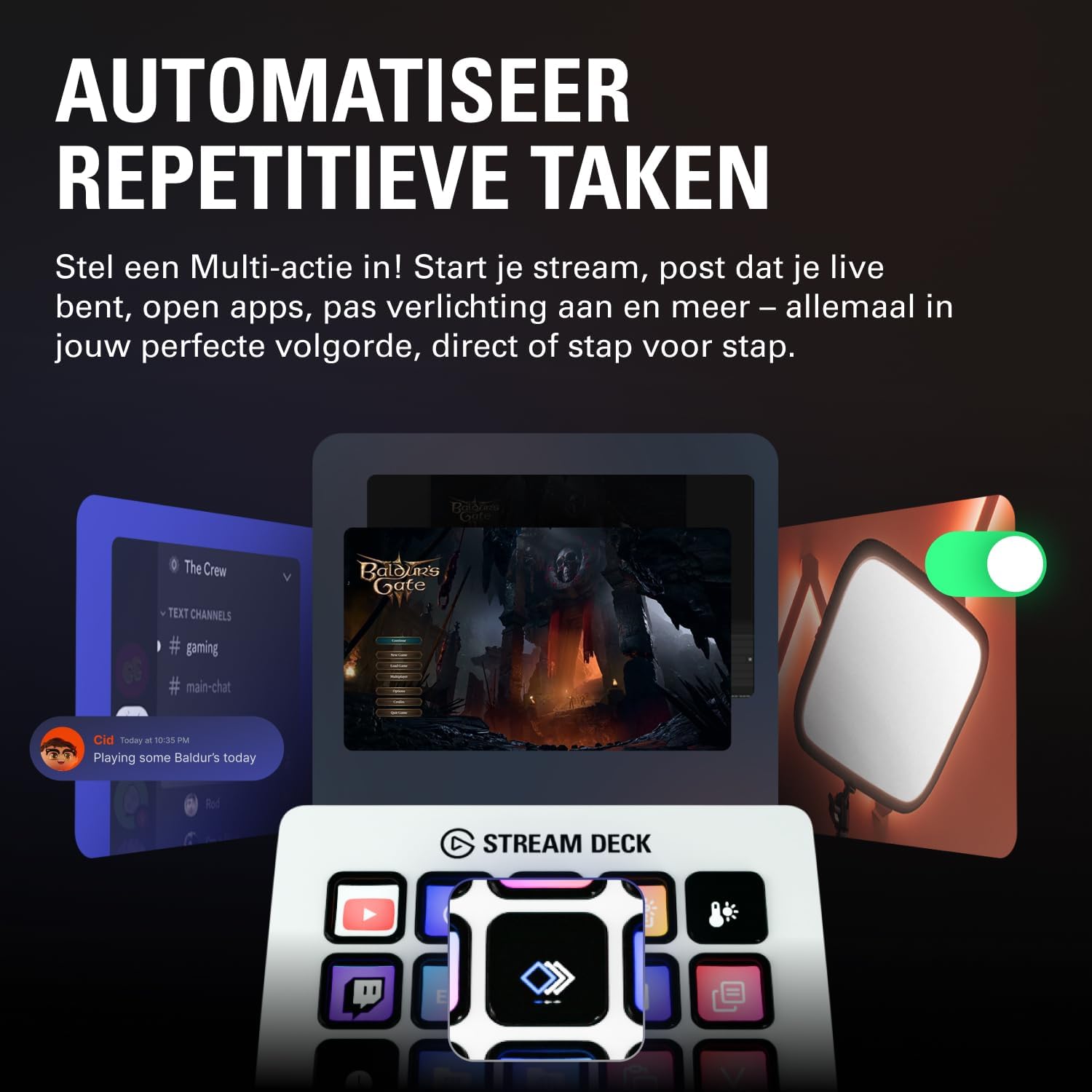 Elgato Stream Deck MK.2 White – Studio Controller, 15 macro keys, trigger actions in apps and softwa