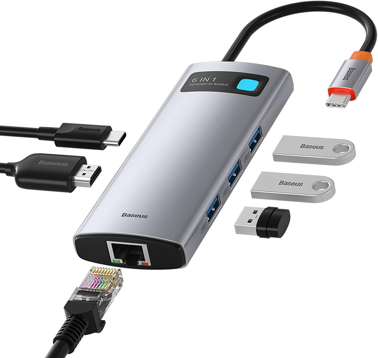 Baseus 6-in-1 USB C Hub Docking Station