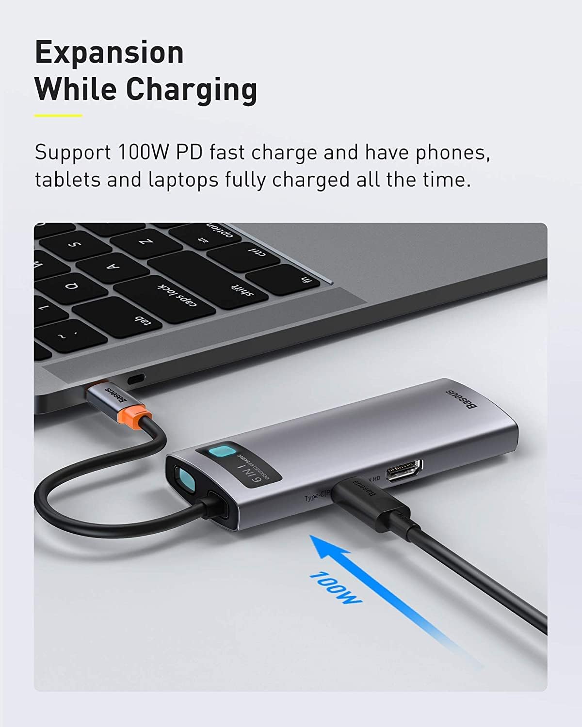 Baseus 6-in-1 USB C Hub Docking Station