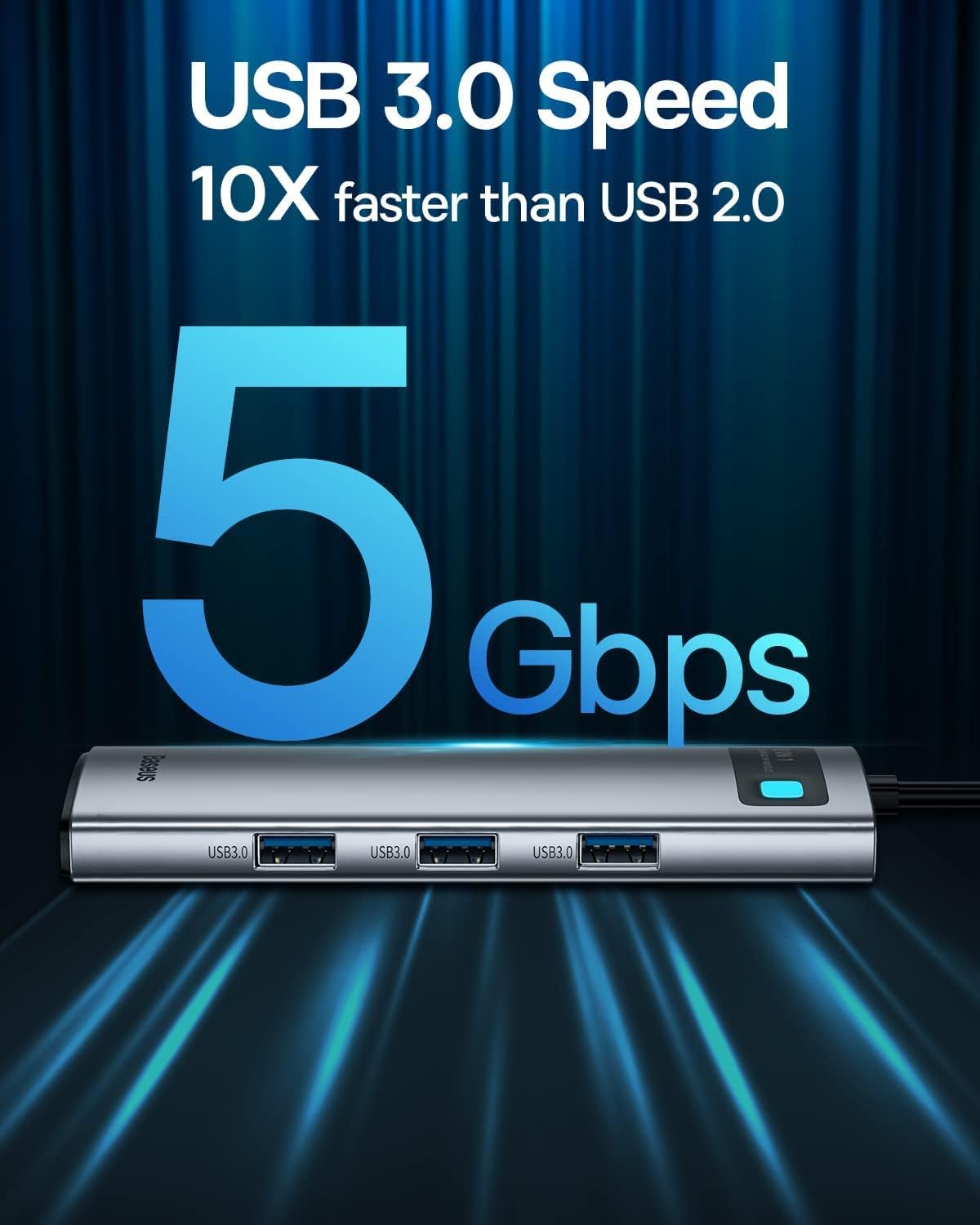 Baseus 6-in-1 USB C Hub Docking Station