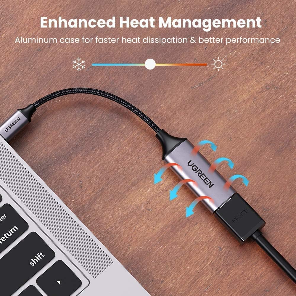 UGREEN USB C to HDMI Adapter Cable 4K 60Hz Aluminum Type C Thunderbolt 3 Converter Male to Female fo