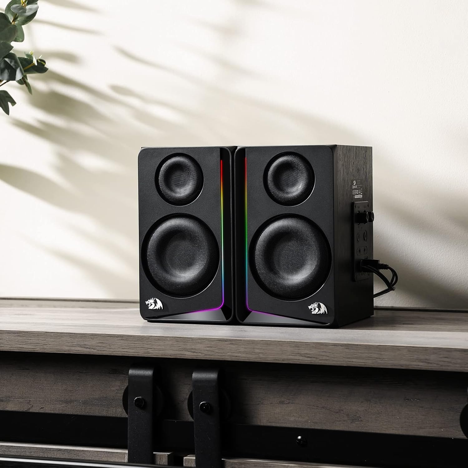 Redragon GS812 Wireless RGB Wooden Speakers