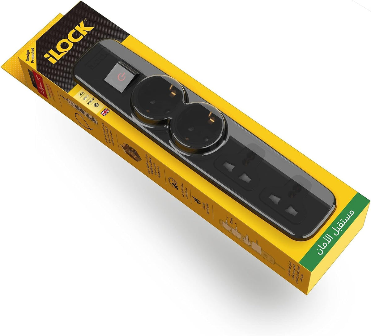 iLOCK Power Strip 4 Outlets Black