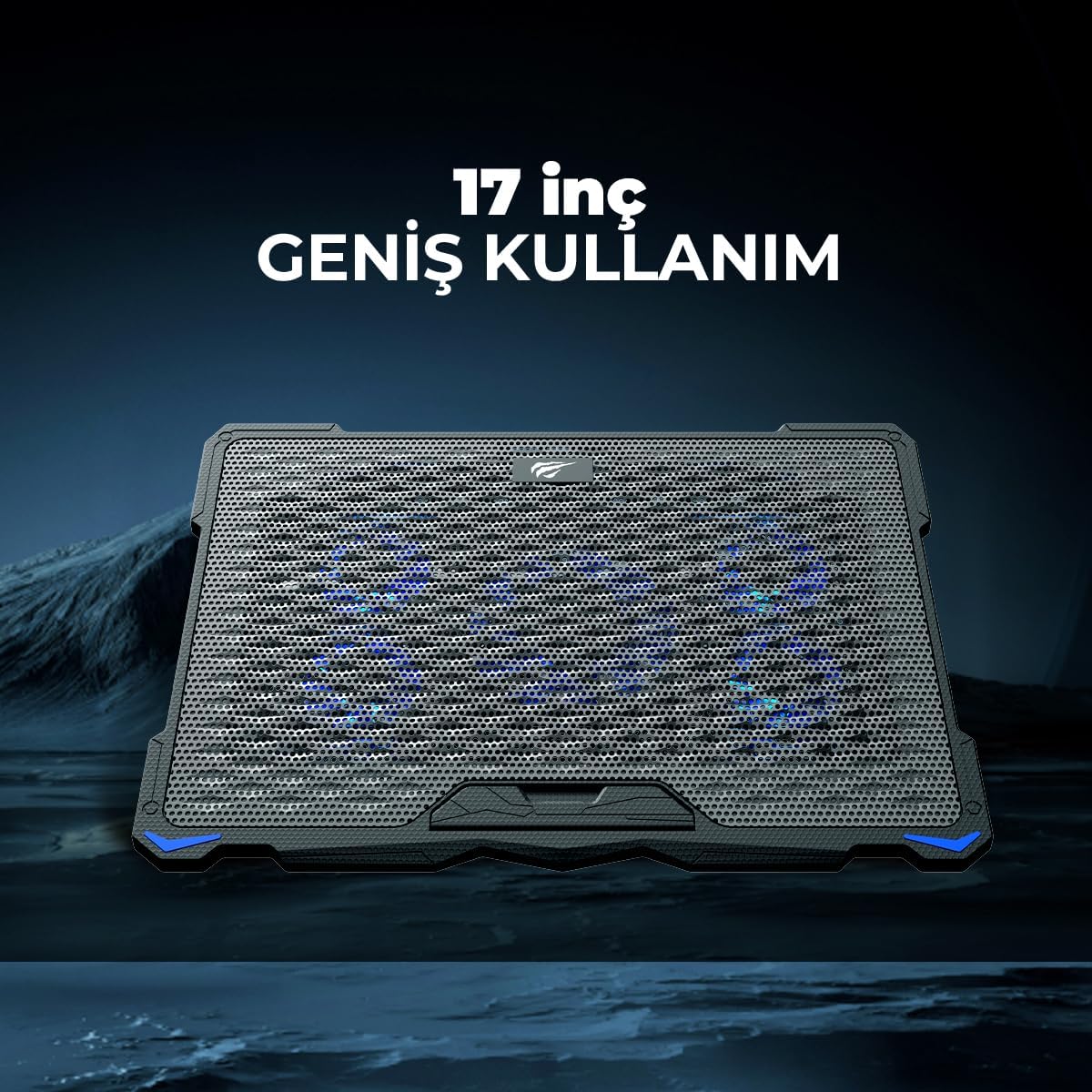 Havit DAPON F2076 Gaming Laptop Cooling Pad with 5 Fans & RGB, Black