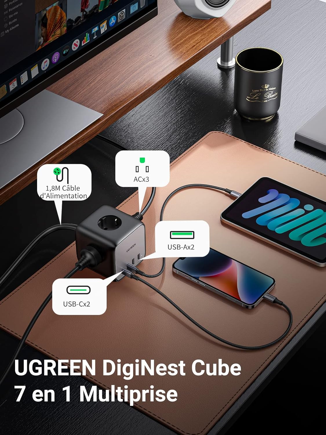 UGREEN DigiNest Cube 65W 7 in 1 stekkerdoos